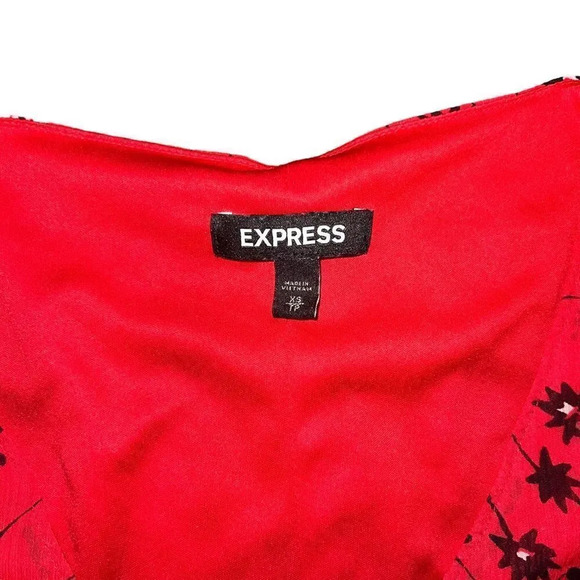 Express Floral V Neck Dress Size XS - Picture 3 of 4